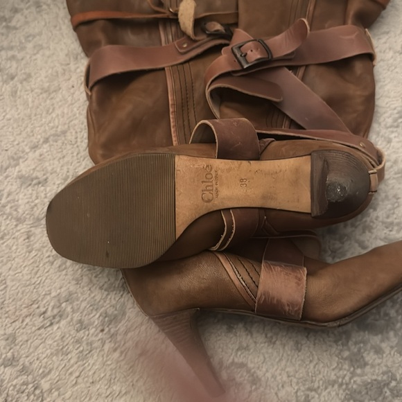 Chloe!!!! Tan/Brown Wraparound Boots.. amazing condition.. - Picture 3 of 3